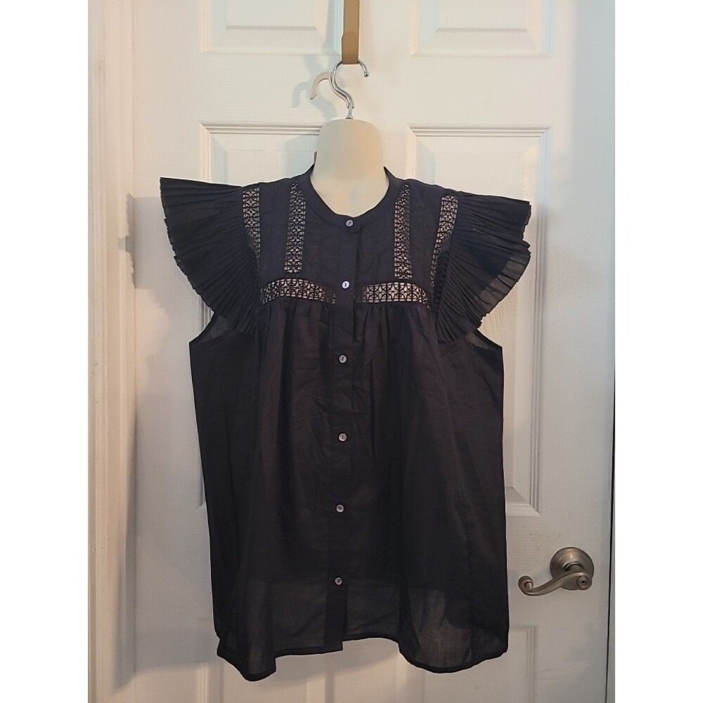 Elie Tahari Lace Bottice Black Top Size 1X